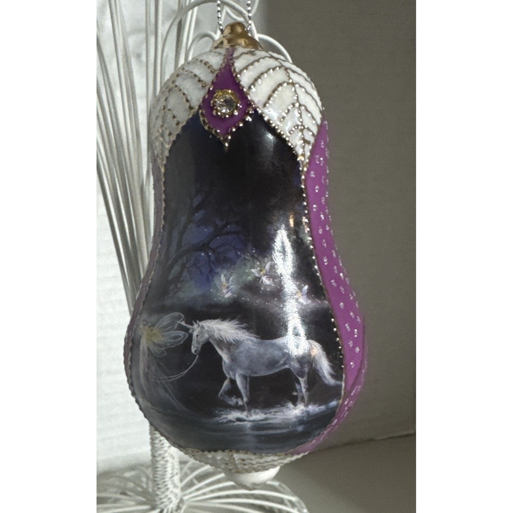 Believe By Mimi Jobe's Bradford Exchange Ornament Lavender Fairyland  5"